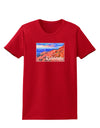 Colorado Mtn Sunset Soaked WaterColor Womens Dark T-Shirt-TooLoud-Red-X-Small-Davson Sales