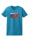 Colorado Mtn Sunset Womens Dark T-Shirt-TooLoud-Turquoise-X-Small-Davson Sales