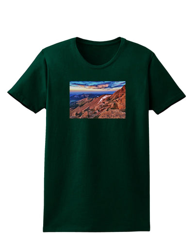 Colorado Mtn Sunset Womens Dark T-Shirt-TooLoud-Forest-Green-Small-Davson Sales