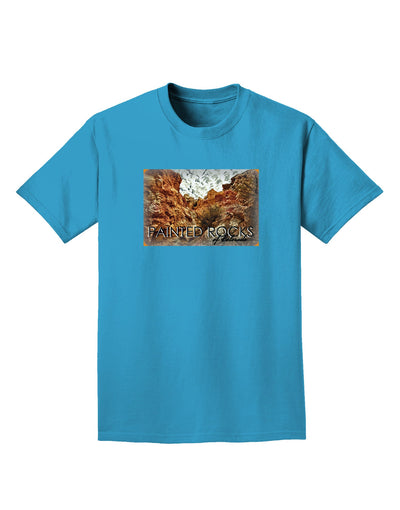 Colorado Painted Rocks Text Adult Dark T-Shirt-Mens T-Shirt-TooLoud-Turquoise-Small-Davson Sales