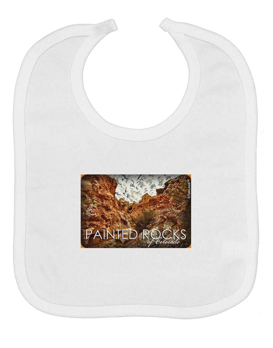 Colorado Painted Rocks Text Baby Bib