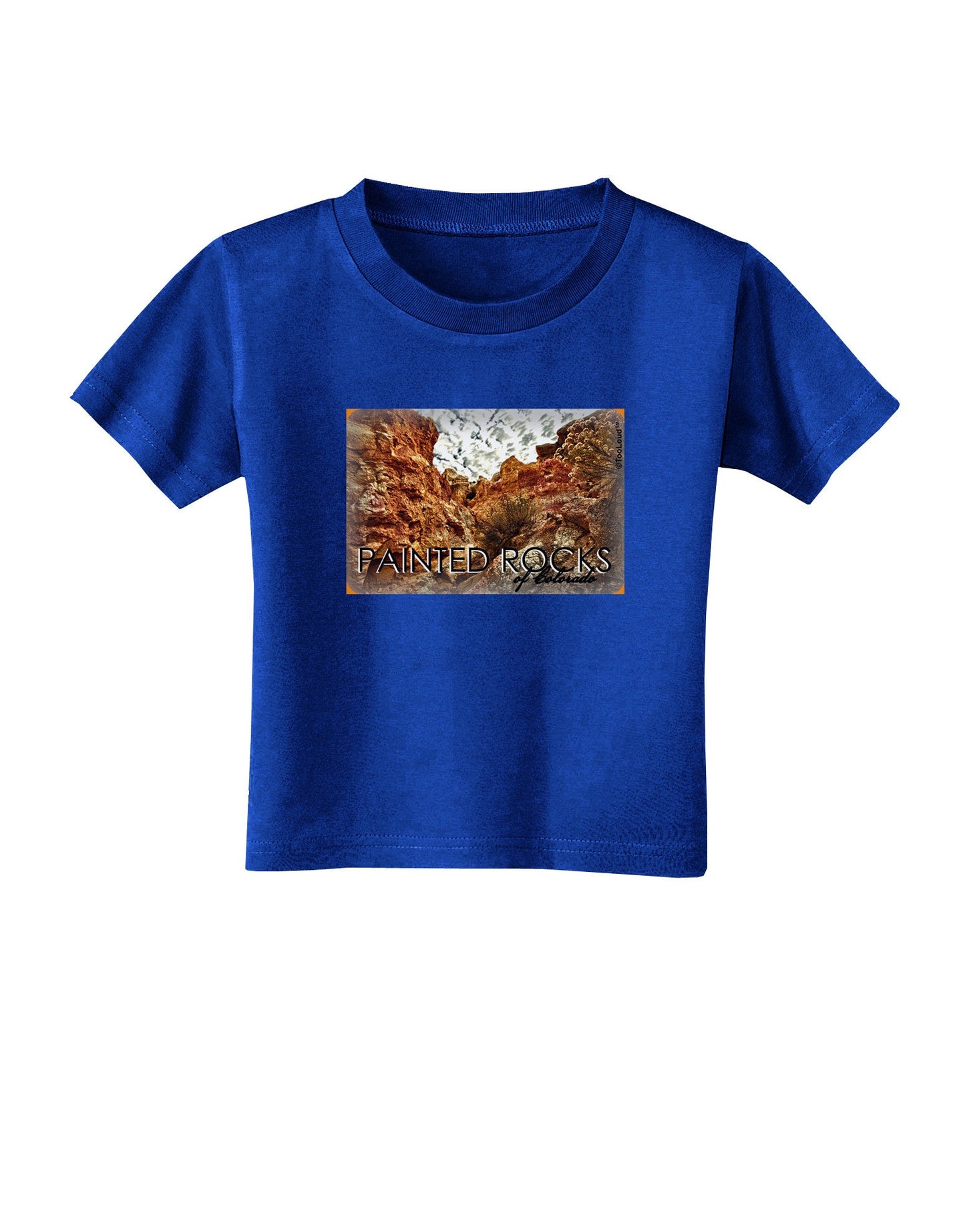 Colorado Painted Rocks Text Toddler T-Shirt Dark-Toddler T-Shirt-TooLoud-Royal-Blue-2T-Davson Sales