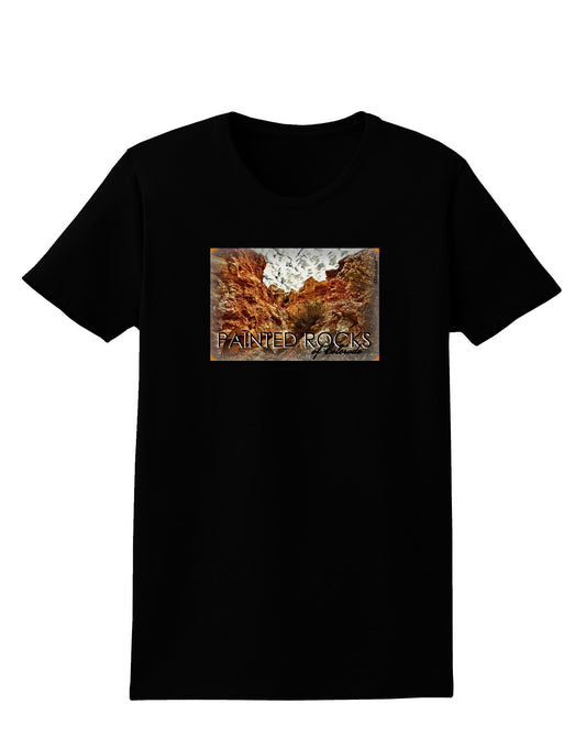 Colorado Painted Rocks Text Womens Dark T-Shirt-Womens T-Shirt-TooLoud-Black-X-Small-Davson Sales