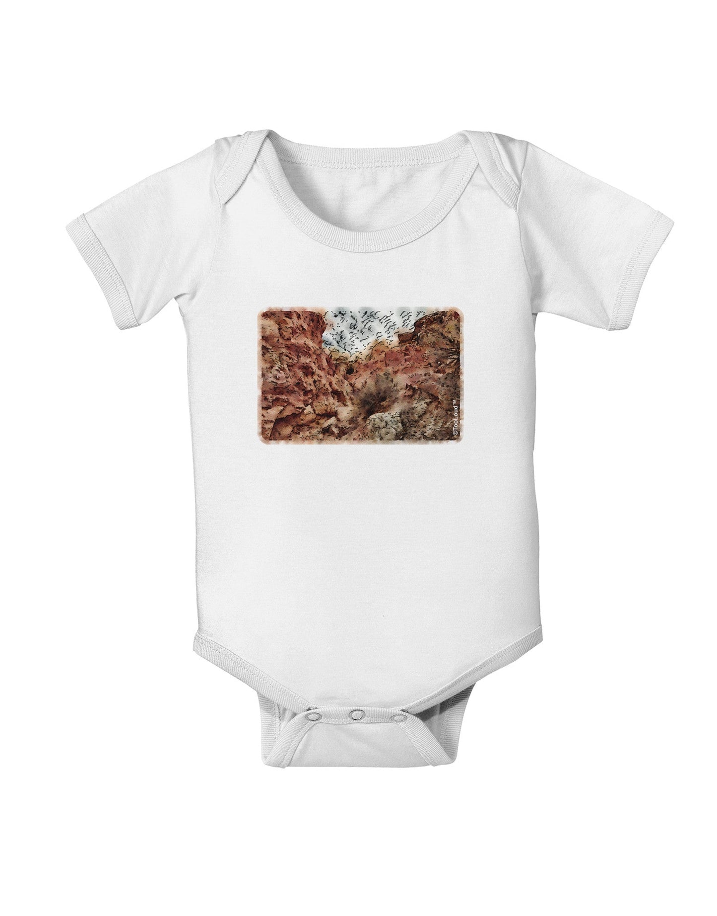 Colorado Painted Rocks Watercolor Baby Romper Bodysuit-Baby Romper-TooLoud-White-06-Months-Davson Sales