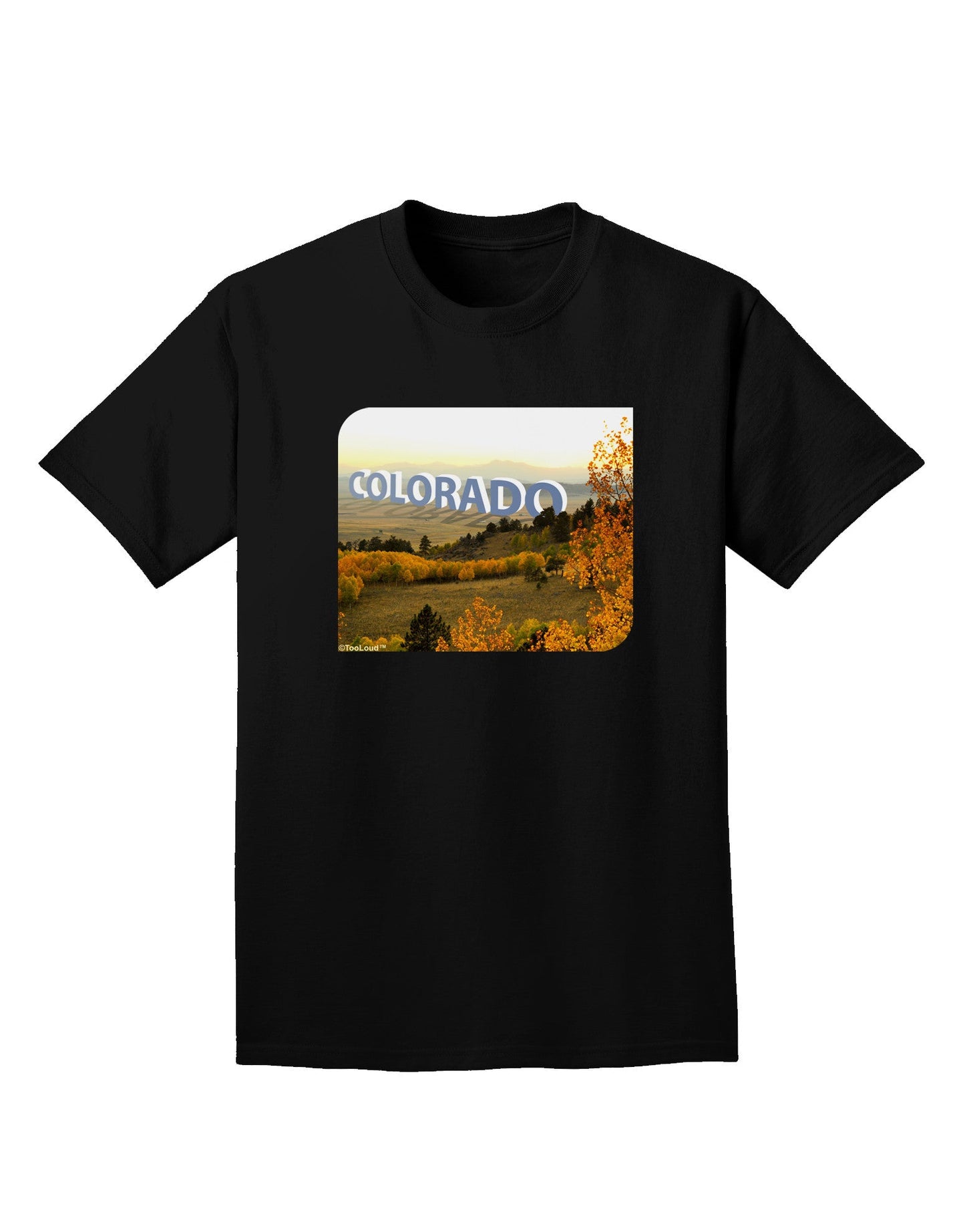 Colorado Postcard Gentle Sunrise Adult Dark T-Shirt-Mens T-Shirt-TooLoud-Black-Small-Davson Sales