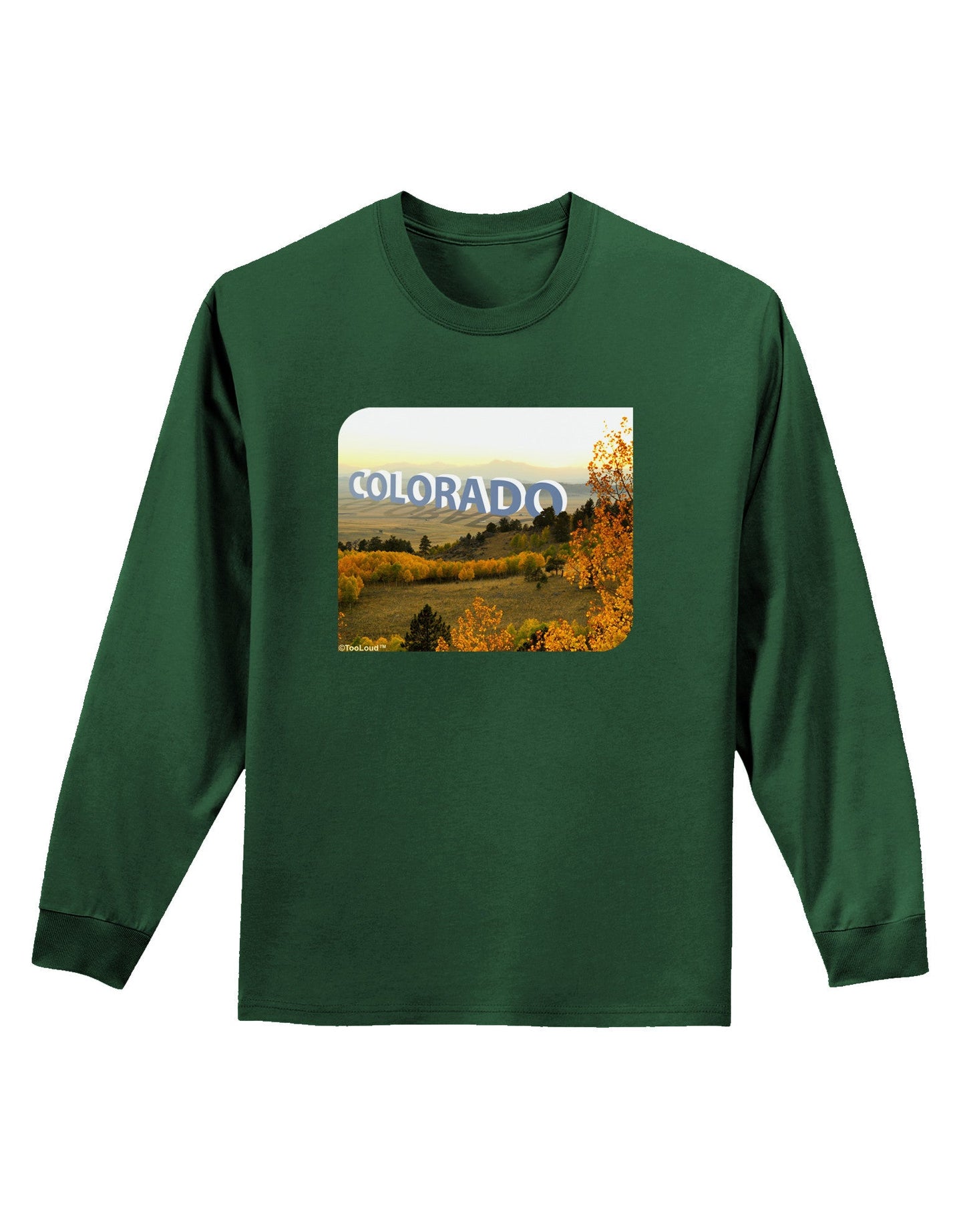 Colorado Postcard Gentle Sunrise Adult Long Sleeve Dark T-Shirt-TooLoud-Dark-Green-Small-Davson Sales