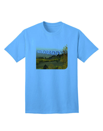 Colorado Postcard Gentle Sunrise Adult T-Shirt-Mens T-Shirt-TooLoud-Aquatic-Blue-Small-Davson Sales