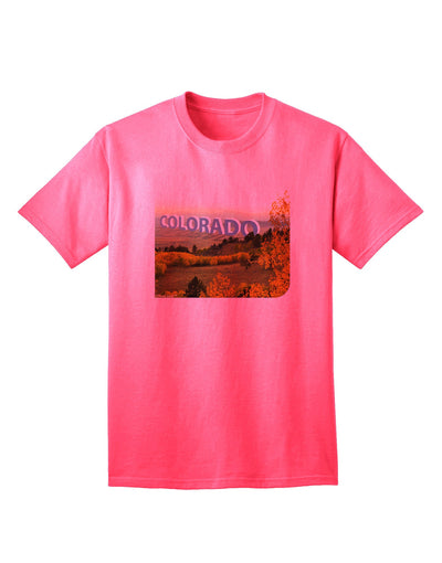 Colorado Postcard Gentle Sunrise Adult T-Shirt-Mens T-Shirt-TooLoud-Neon-Pink-Small-Davson Sales