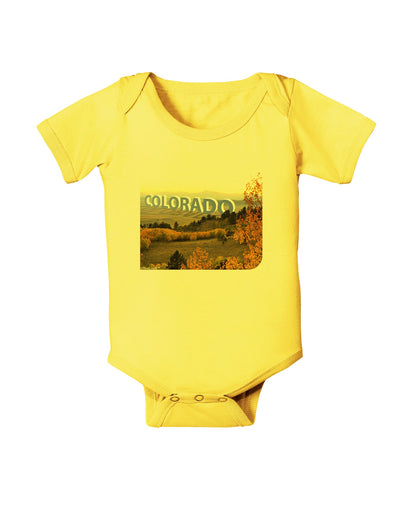 Colorado Postcard Gentle Sunrise Baby Romper Bodysuit by-Baby Romper-TooLoud-Yellow-06-Months-Davson Sales