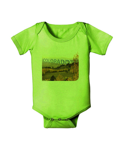 Colorado Postcard Gentle Sunrise Baby Romper Bodysuit by-Baby Romper-TooLoud-Lime-06-Months-Davson Sales