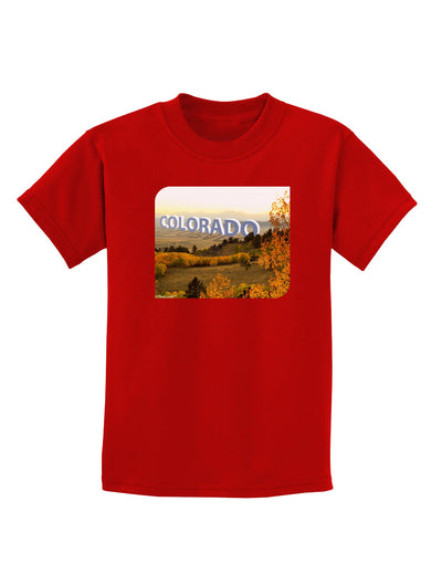 Colorado Postcard Gentle Sunrise Childrens Dark T-Shirt-Childrens T-Shirt-TooLoud-Red-X-Small-Davson Sales