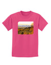 Colorado Postcard Gentle Sunrise Childrens Dark T-Shirt-Childrens T-Shirt-TooLoud-Sangria-X-Small-Davson Sales