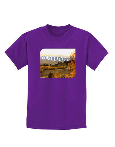 Colorado Postcard Gentle Sunrise Childrens Dark T-Shirt-Childrens T-Shirt-TooLoud-Purple-X-Small-Davson Sales