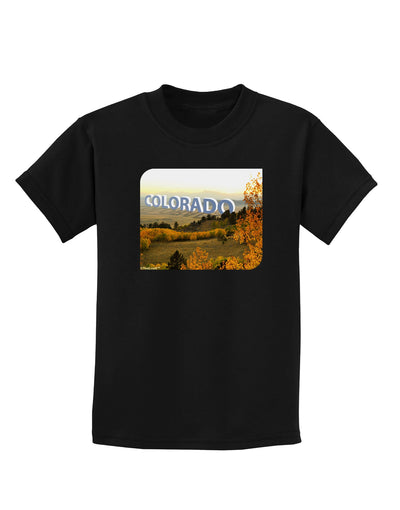 Colorado Postcard Gentle Sunrise Childrens Dark T-Shirt-Childrens T-Shirt-TooLoud-Black-X-Small-Davson Sales