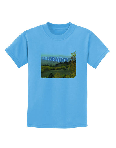 Colorado Postcard Gentle Sunrise Childrens T-Shirt-Childrens T-Shirt-TooLoud-Aquatic-Blue-X-Small-Davson Sales