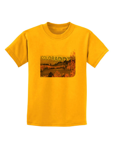 Colorado Postcard Gentle Sunrise Childrens T-Shirt-Childrens T-Shirt-TooLoud-Gold-X-Small-Davson Sales