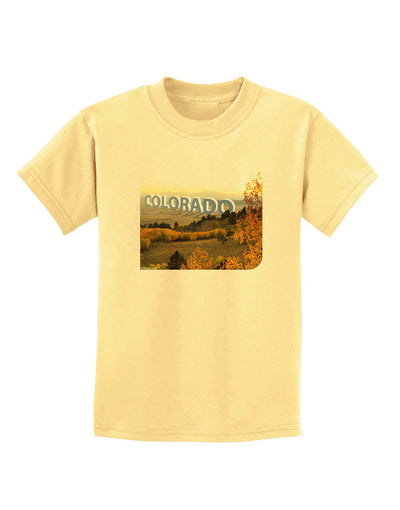 Colorado Postcard Gentle Sunrise Childrens T-Shirt-Childrens T-Shirt-TooLoud-Daffodil-Yellow-X-Small-Davson Sales