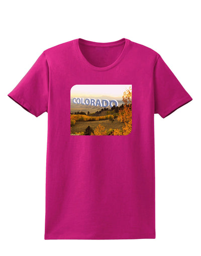 Colorado Postcard Gentle Sunrise Womens Dark T-Shirt-TooLoud-Hot-Pink-Small-Davson Sales