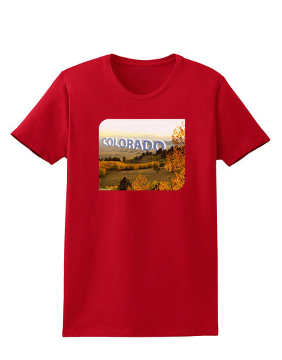 Colorado Postcard Gentle Sunrise Womens Dark T-Shirt-TooLoud-Red-X-Small-Davson Sales