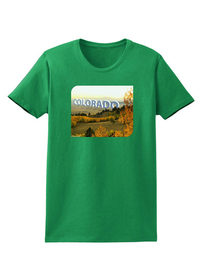 Colorado Postcard Gentle Sunrise Womens Dark T-Shirt-TooLoud-Kelly-Green-X-Small-Davson Sales