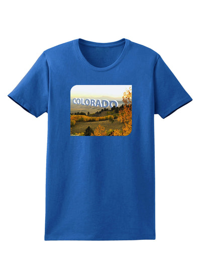 Colorado Postcard Gentle Sunrise Womens Dark T-Shirt-TooLoud-Royal-Blue-X-Small-Davson Sales