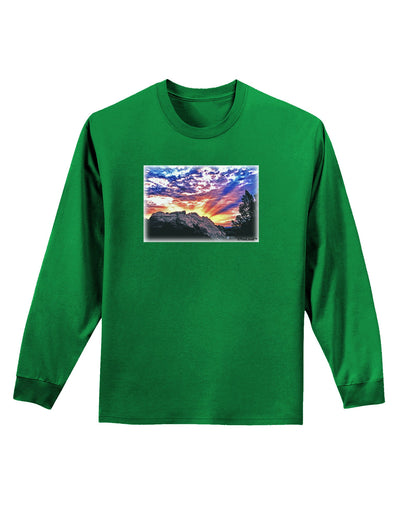 Colorado Rainbow Sunset Adult Long Sleeve Dark T-Shirt-TooLoud-Kelly-Green-Small-Davson Sales