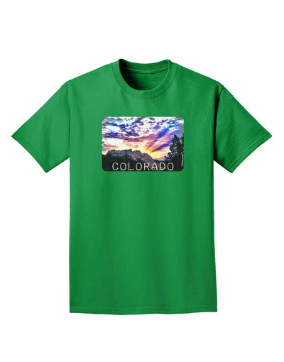 Colorado Rainbow Sunset Text Adult Dark T-Shirt-Mens T-Shirt-TooLoud-Kelly-Green-Small-Davson Sales