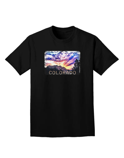 Colorado Rainbow Sunset Text Adult Dark T-Shirt-Mens T-Shirt-TooLoud-Black-Small-Davson Sales