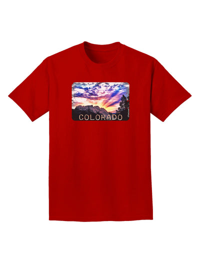 Colorado Rainbow Sunset Text Adult Dark T-Shirt-Mens T-Shirt-TooLoud-Red-Small-Davson Sales