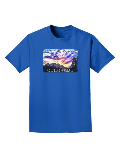 Colorado Rainbow Sunset Text Adult Dark T-Shirt-Mens T-Shirt-TooLoud-Royal-Blue-Small-Davson Sales