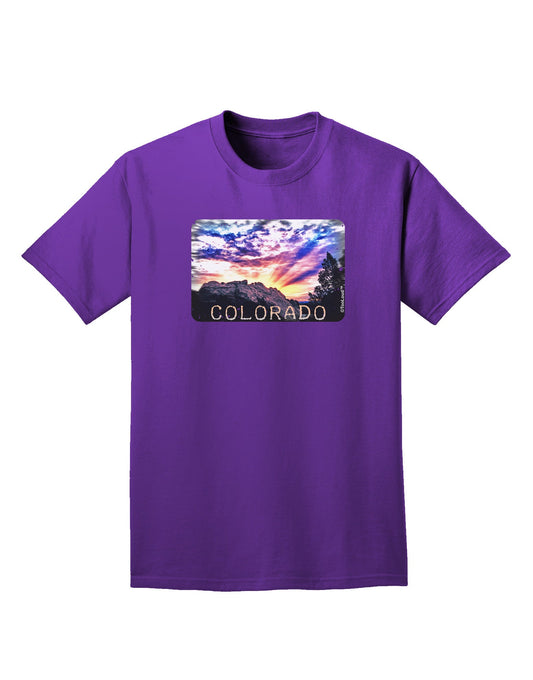 Colorado Rainbow Sunset Text Adult Dark T-Shirt-Mens T-Shirt-TooLoud-Purple-Small-Davson Sales
