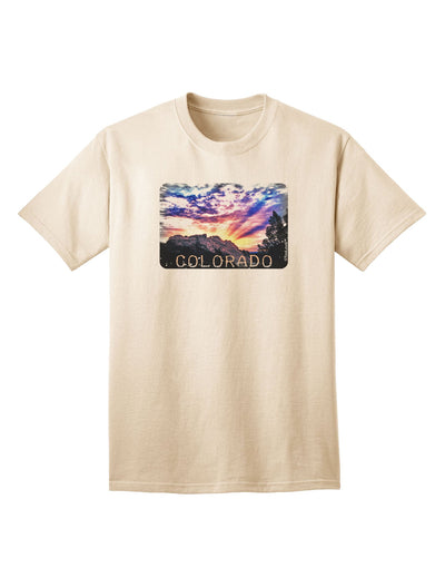 Colorado Rainbow Sunset Text Adult T-Shirt-Mens T-Shirt-TooLoud-Natural-Small-Davson Sales