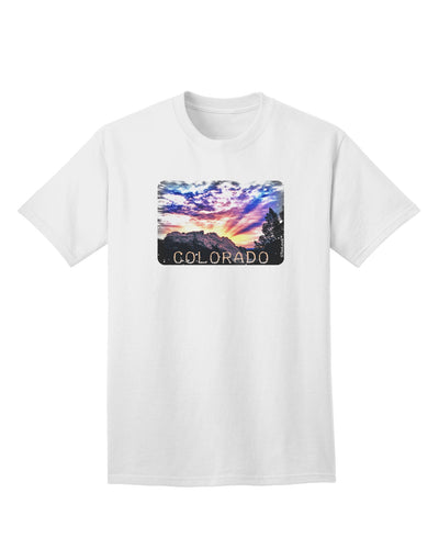 Colorado Rainbow Sunset Text Adult T-Shirt-Mens T-Shirt-TooLoud-White-Small-Davson Sales