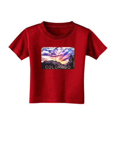 Colorado Rainbow Sunset Text Toddler T-Shirt Dark-Toddler T-Shirt-TooLoud-Red-2T-Davson Sales