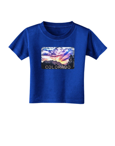 Colorado Rainbow Sunset Text Toddler T-Shirt Dark-Toddler T-Shirt-TooLoud-Royal-Blue-2T-Davson Sales