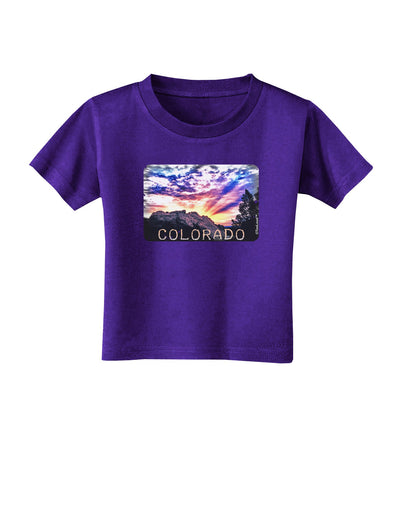 Colorado Rainbow Sunset Text Toddler T-Shirt Dark-Toddler T-Shirt-TooLoud-Purple-2T-Davson Sales