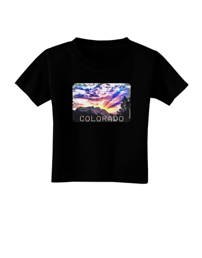 Colorado Rainbow Sunset Text Toddler T-Shirt Dark-Toddler T-Shirt-TooLoud-Black-2T-Davson Sales