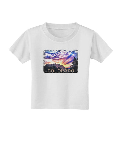 Colorado Rainbow Sunset Text Toddler T-Shirt-Toddler T-Shirt-TooLoud-White-2T-Davson Sales