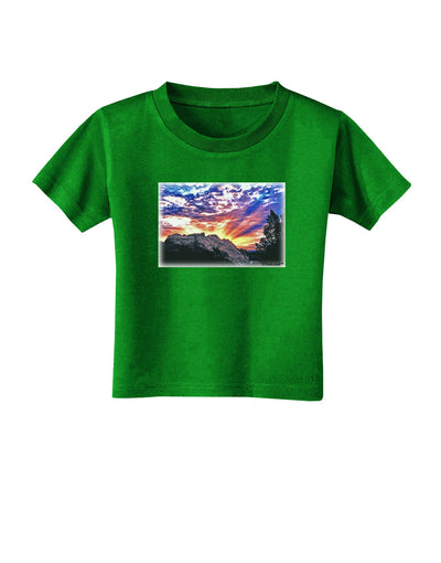 Colorado Rainbow Sunset Toddler T-Shirt Dark-Toddler T-Shirt-TooLoud-Clover-Green-2T-Davson Sales