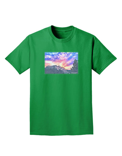 Colorado Rainbow Sunset Watercolor Adult Dark T-Shirt-Mens T-Shirt-TooLoud-Kelly-Green-Small-Davson Sales