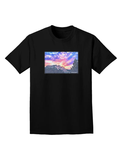 Colorado Rainbow Sunset Watercolor Adult Dark T-Shirt-Mens T-Shirt-TooLoud-Black-Small-Davson Sales