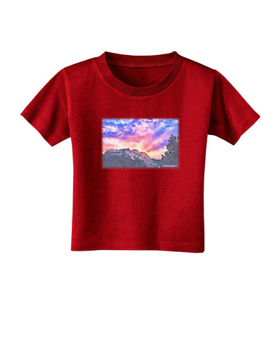 Colorado Rainbow Sunset Watercolor Toddler T-Shirt Dark-Toddler T-Shirt-TooLoud-Red-2T-Davson Sales