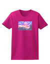 Colorado Rainbow Sunset Watercolor Womens Dark T-Shirt-TooLoud-Hot-Pink-Small-Davson Sales