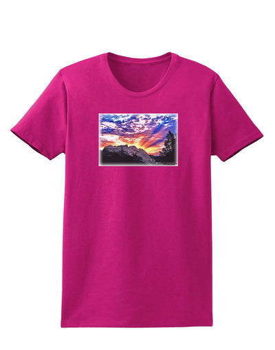 Colorado Rainbow Sunset Womens Dark T-Shirt-TooLoud-Hot-Pink-Small-Davson Sales