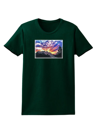 Colorado Rainbow Sunset Womens Dark T-Shirt-TooLoud-Forest-Green-Small-Davson Sales