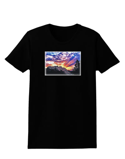 Colorado Rainbow Sunset Womens Dark T-Shirt-TooLoud-Black-X-Small-Davson Sales