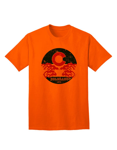 Colorado Rocky Mountain Bighorn Sheep Flag Adult T-Shirt with a Grunge Twist-Mens T-shirts-TooLoud-Orange-Small-Davson Sales