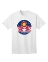 Colorado Rocky Mountain Bighorn Sheep Flag Adult T-Shirt with a Grunge Twist-Mens T-shirts-TooLoud-White-Small-Davson Sales
