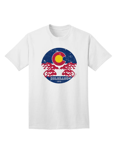 Colorado Rocky Mountain Bighorn Sheep Flag Adult T-Shirt with a Grunge Twist-Mens T-shirts-TooLoud-White-Small-Davson Sales