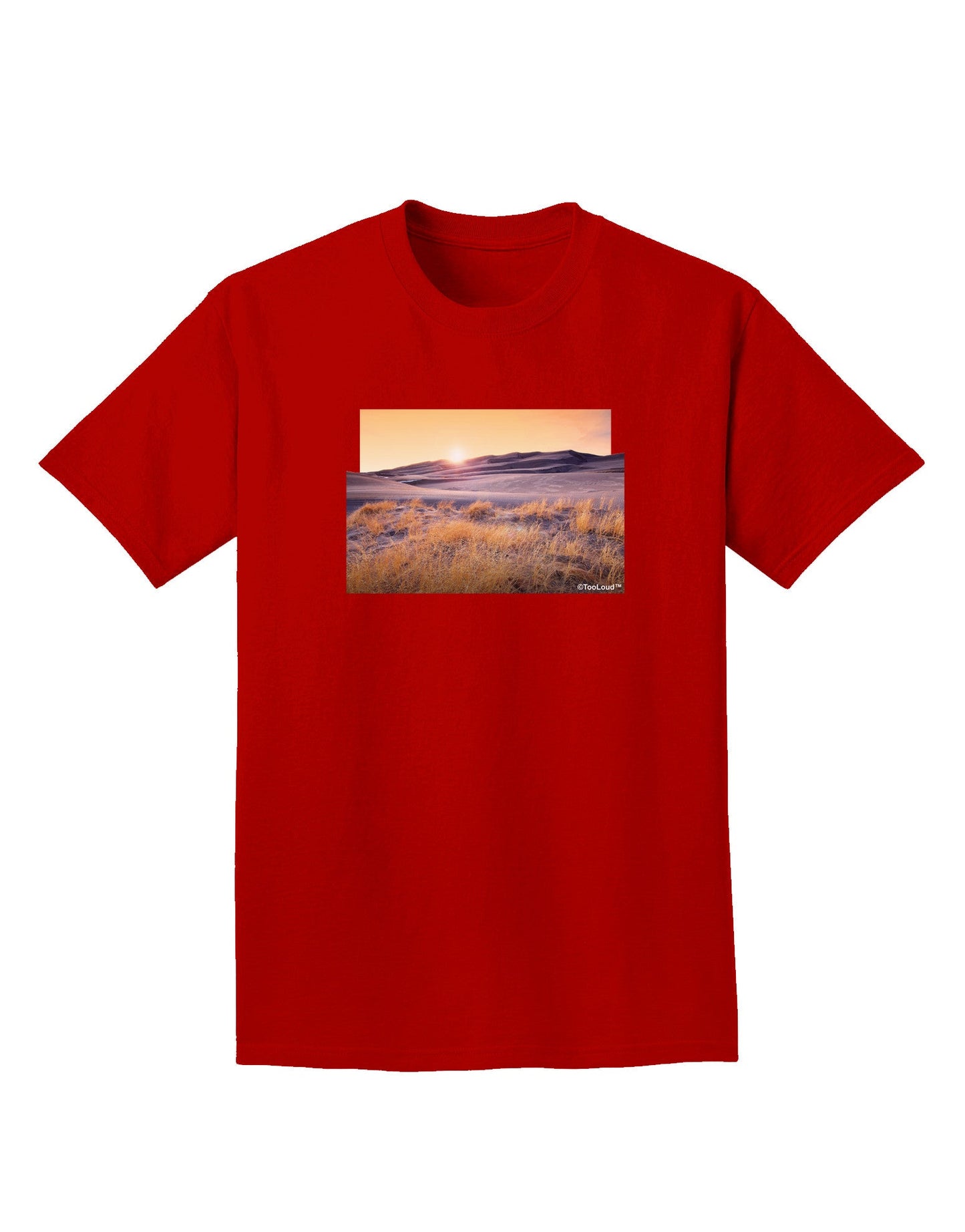 Colorado Sand Dunes Cutout Adult Dark T-Shirt-Mens T-Shirt-TooLoud-Red-Small-Davson Sales